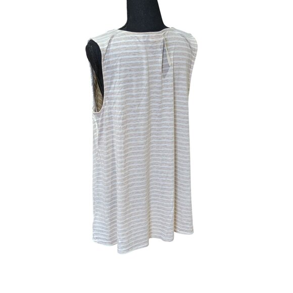 Style & Co Womens XL Island Getaway Rail Stripe Sleeveless Tunic With Lace Yoke - Picture 3 of 9